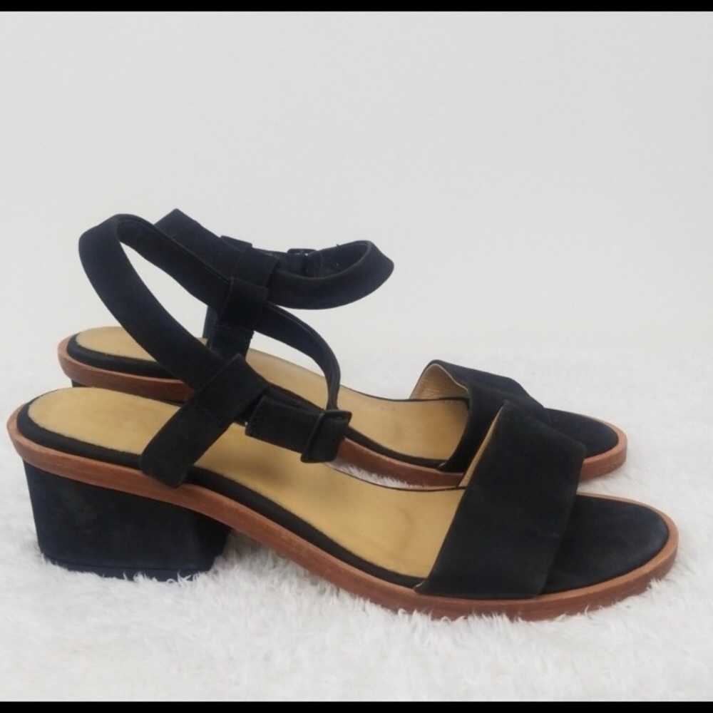 COS Block Heel Leather Ankle Strap Sandals